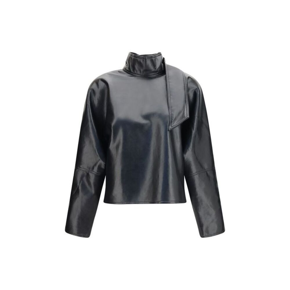 Agolde Black Recycled Leather Women's Shirt